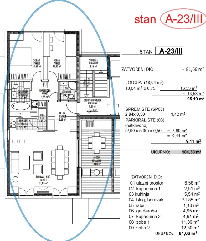 moderna luksuzna novogradnja na odličnoj lokaciji,pregrada ,2s+db 104,30 m2 - slika 22