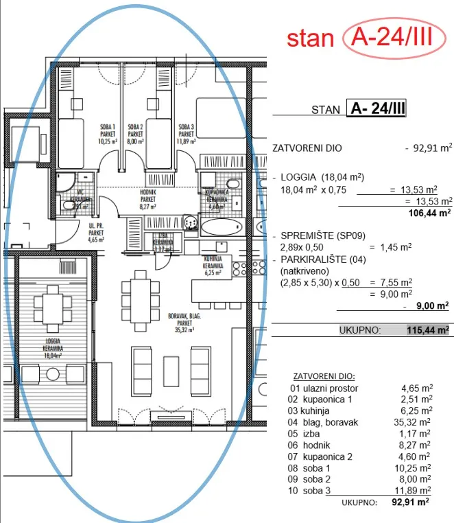 moderna luksuzna novogradnja na odličnoj lokaciji,pregrada ,3s+db 115,44 m2 - slika 22