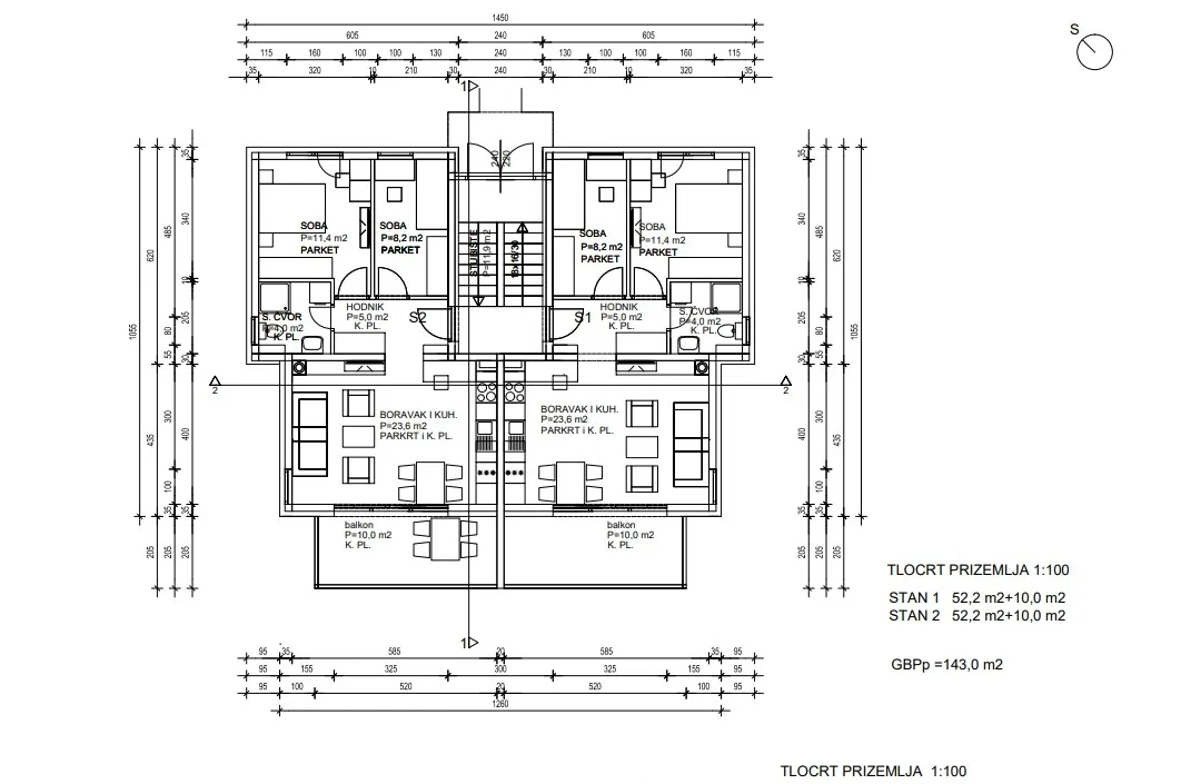 rogoznica - novogradnja, dvosobni stanovi p = 59.10 m2 - slika 11