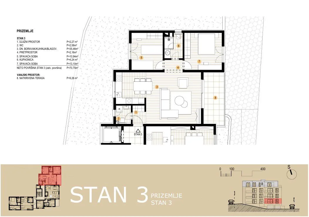 primošten - novogradnja, dvosoban stan, s3 p = 84 m² - slika 21
