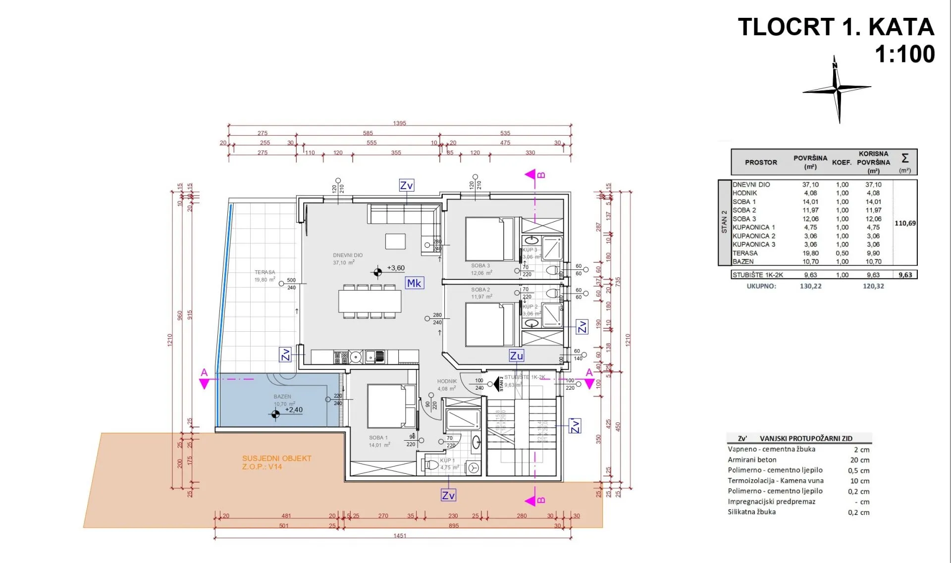 lux novogradnja, zgrada(s), stan 2 - 110,69m2 sa bazenom - slika 15