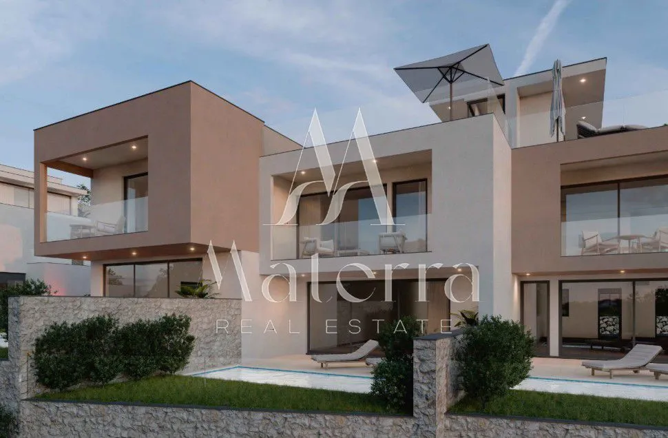 vodice - dvoetažni stan, bazen, pogled na more p = 168 m2 - slika 2