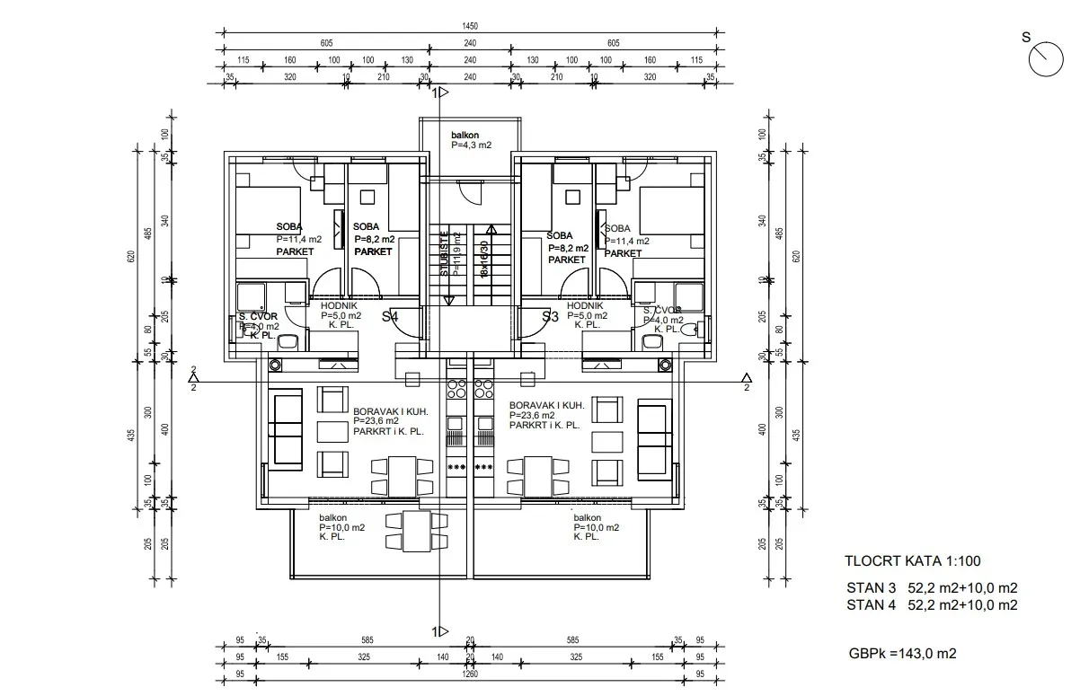 rogoznica - novogradnja, dvosobni stanovi p = 59.10 m2 - slika 12
