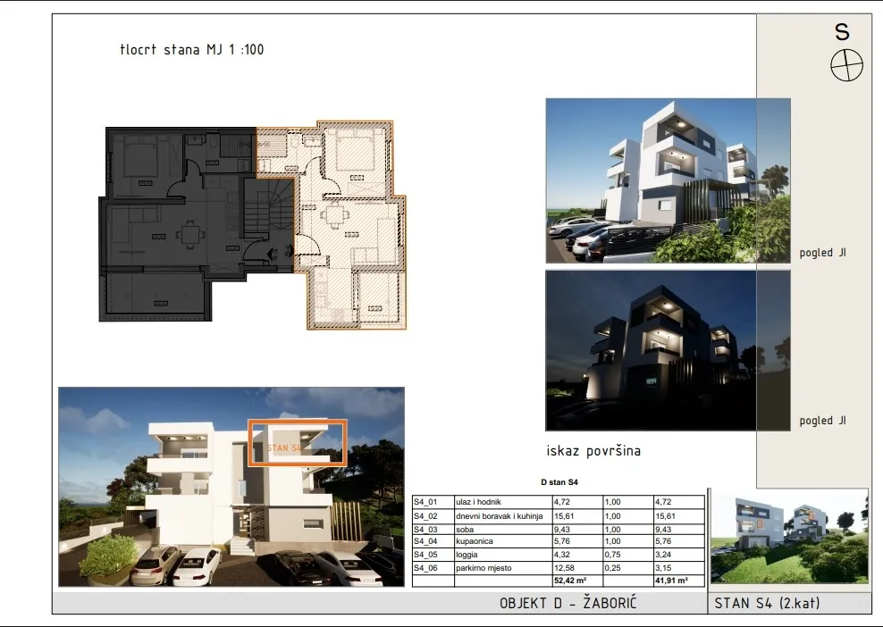 žaborić- novogradnja, stanovi od 41,82m2 - 52,17m2, - slika 11