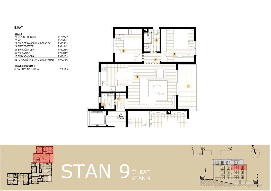 primošten - novogradnja, dvosoban stan, s9 p = 86,26 m² - slika 21