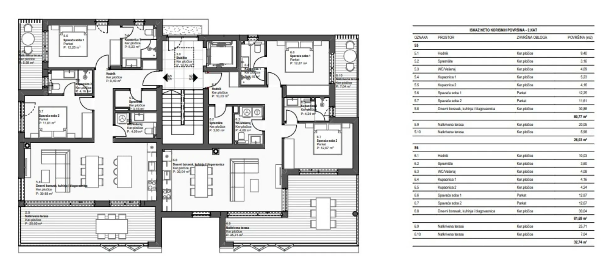 tribunj - novogradnja, 2-sobni stanovi 96,96 - 122,22 m2 - slika 11