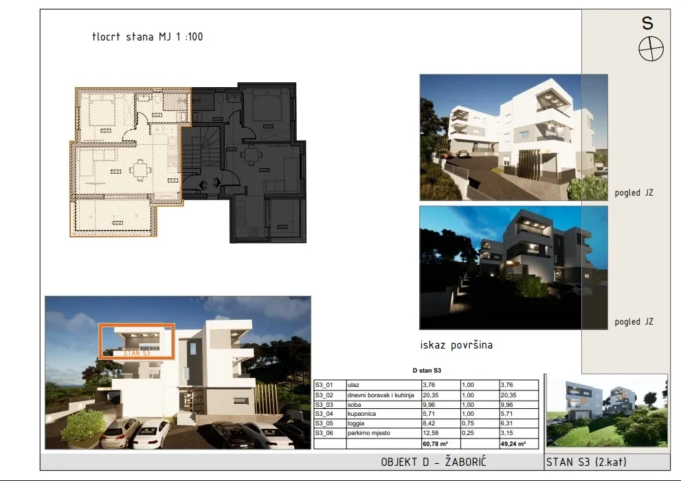 žaborić- novogradnja, stanovi od 41,82m2 - 52,17m2, - slika 10