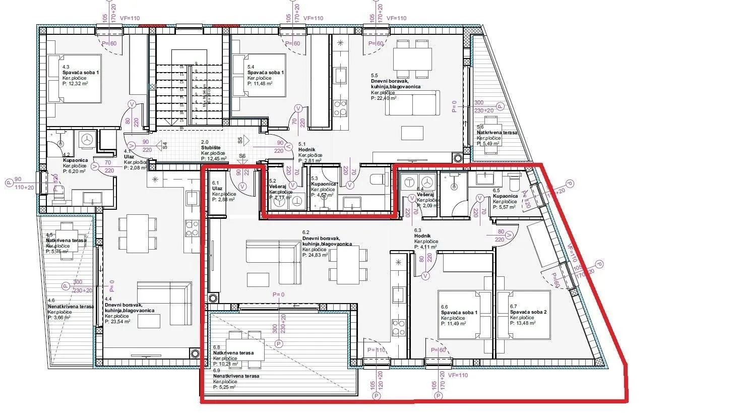 vodice - novogradnja, stanovi od 48,67 do 74.41 m2 - slika 20