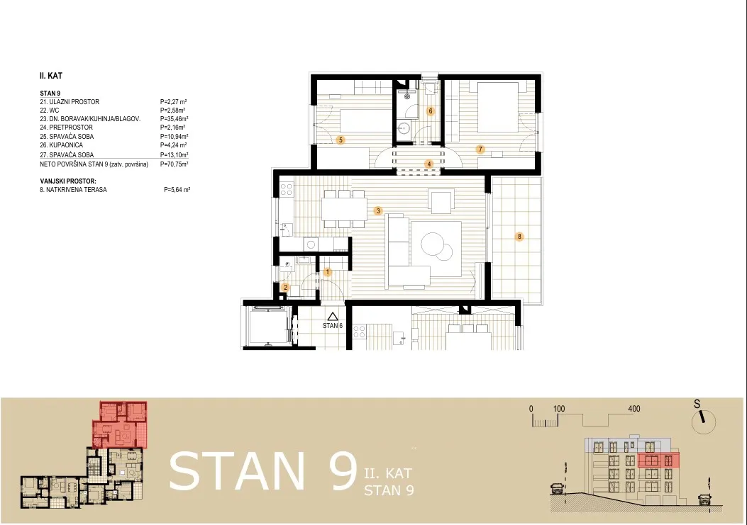 primošten - novogradnja, dvosobni stanovi od 74,66 m2 - 101,21 m2 - slika 27