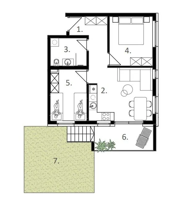 vodice - 2-sobni apartman, novogradnja, sj2 - slika 12