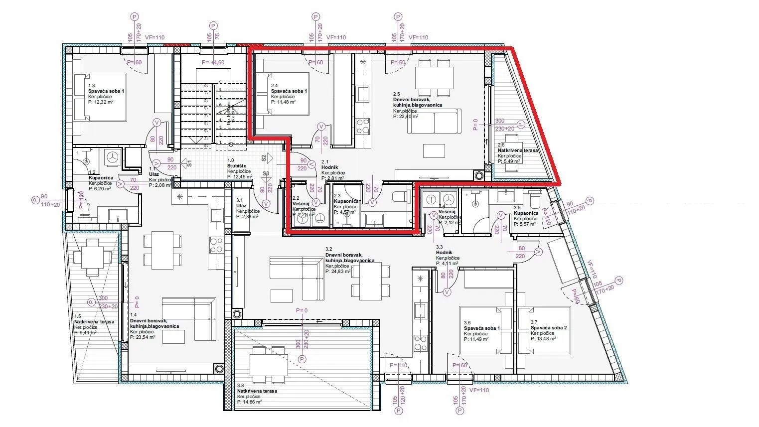 vodice - novogradnja, stanovi od 48,67 do 74.41 m2 - slika 19