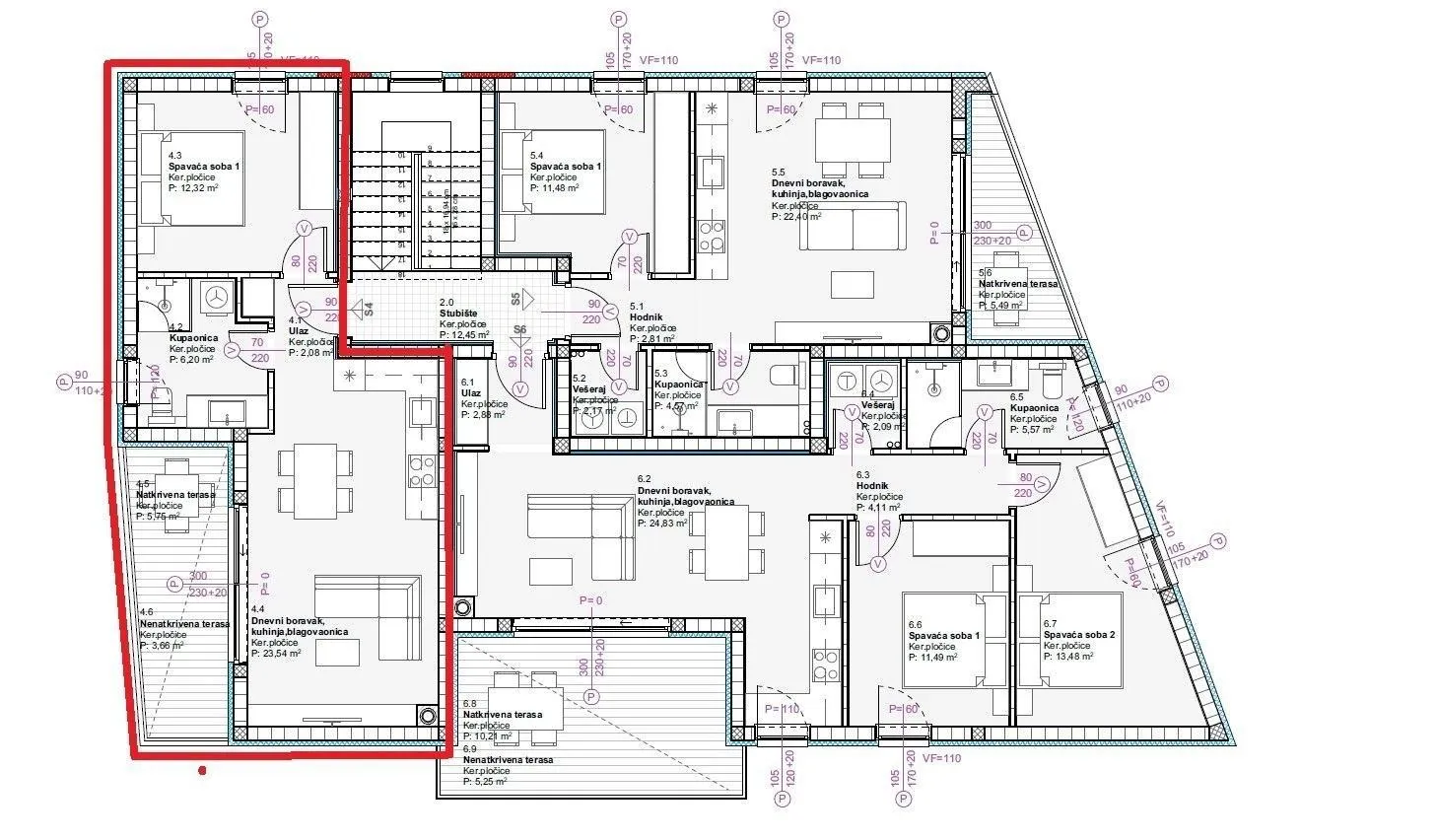 vodice - novogradnja, stanovi od 48,67 do 74.41 m2 - slika 17