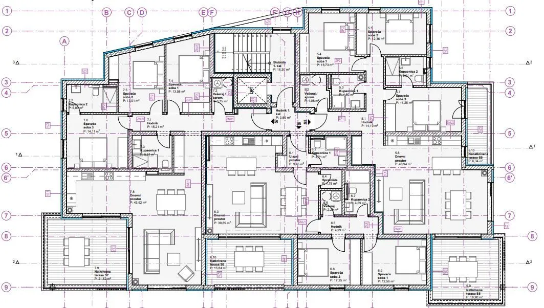 vodice, novogradnja stan s7 prvi kat, p=125,48 m² - slika 22