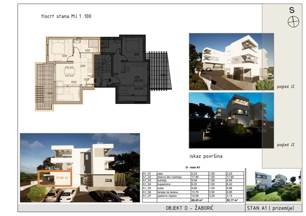 žaborić- novogradnja, stanovi od 41,82m2 - 52,17m2, - slika 6