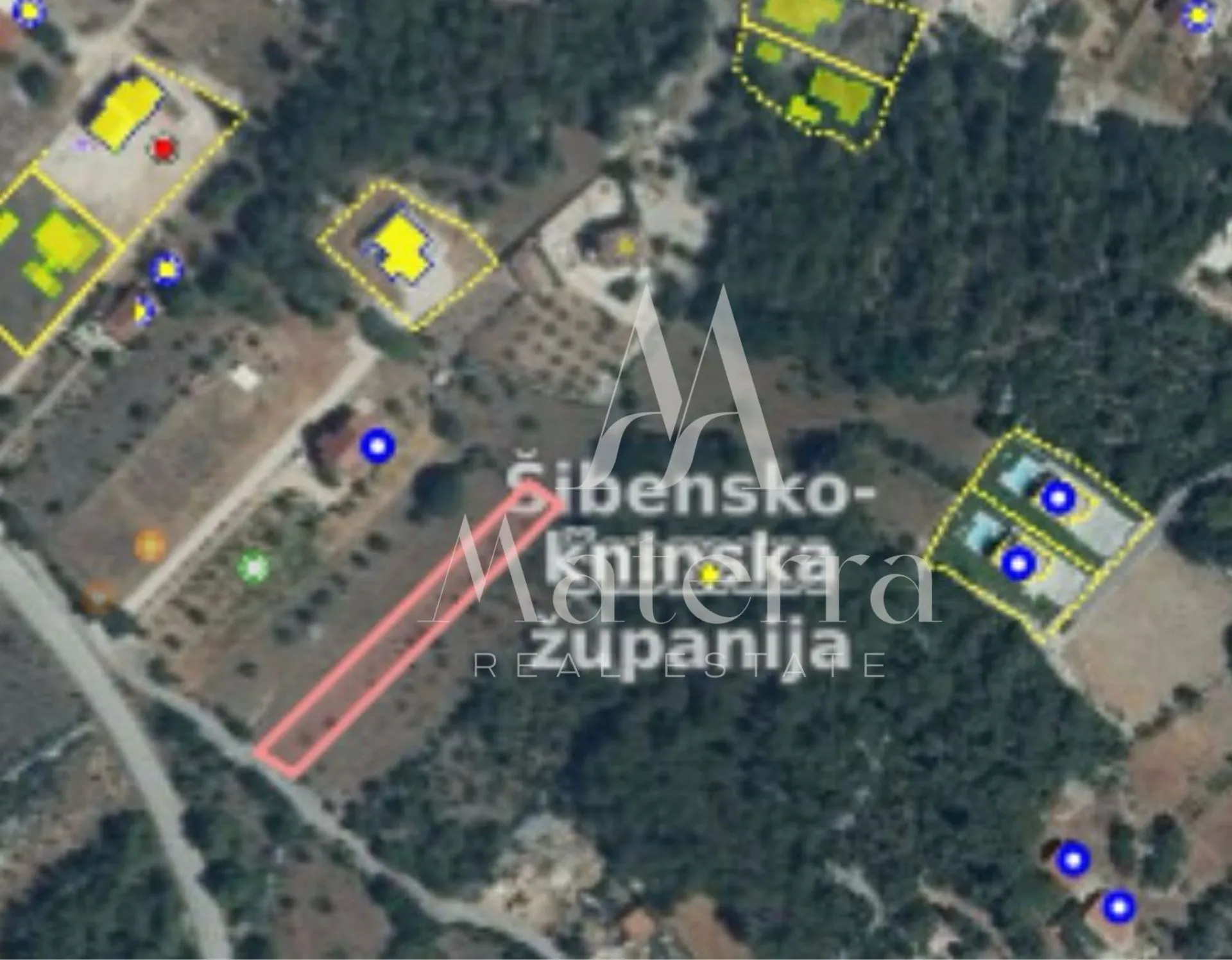 Dubrava - Građevinska Parcela, 2152m2, Pristupni Put - Dubrava kod Šibenika, Šibenik