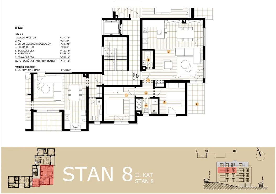 primošten - novogradnja, dvosobni stanovi od 74,66 m2 - 101,21 m2 - slika 26