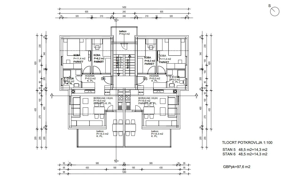 rogoznica - novogradnja, dvosobni stan s5-2 p = 57.65 m2 - slika 10