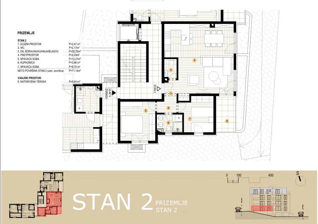 primošten - novogradnja, dvosobni stanovi od 74,66 m2 - 101,21 m2 - slika 20