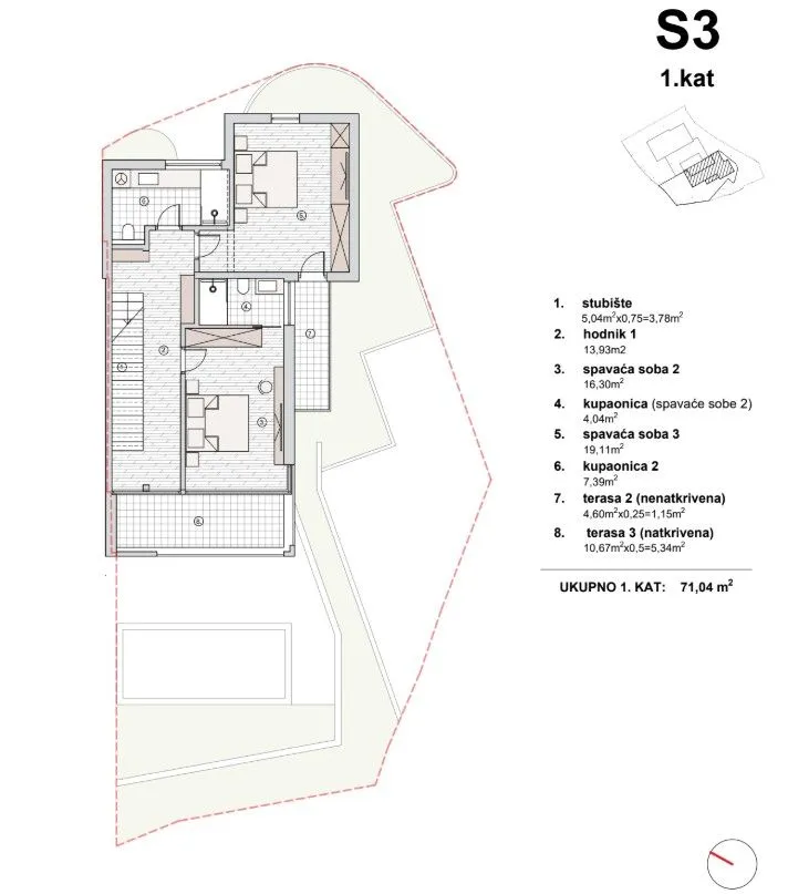 vodice - troetažni stan, bazen, pogled na more p = 204.04 m2 - slika 8