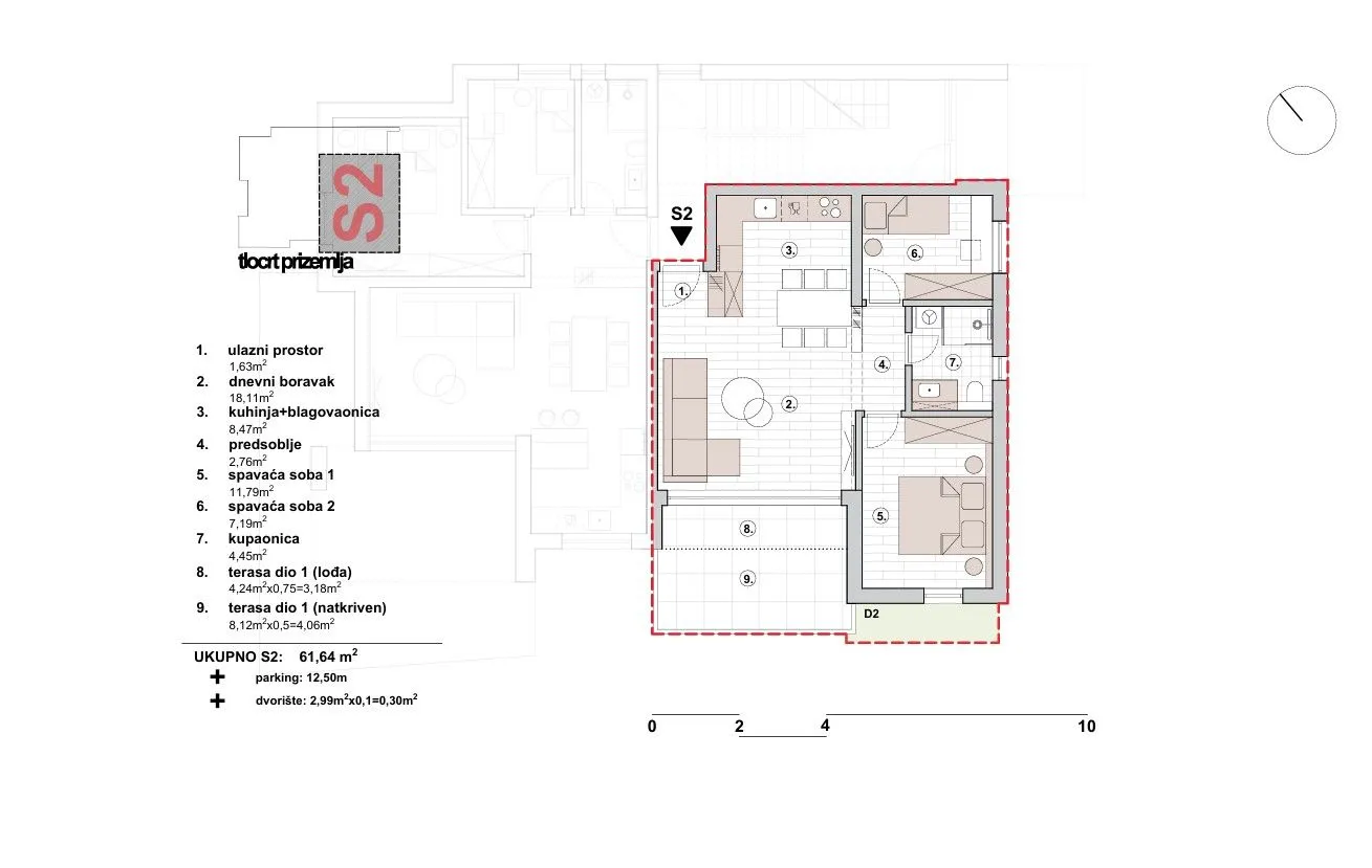 primošten, novogradnja stan (s2) prizemlje, p=66,94m2 - slika 18
