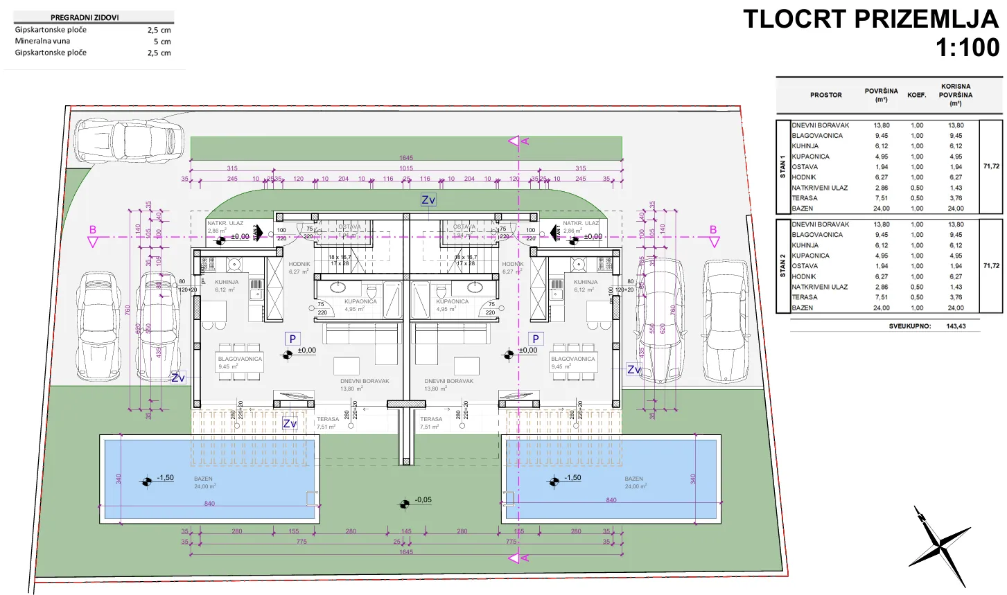 pirovac - novogradnja s bazenom s2, p = 124.81 m2 - slika 11