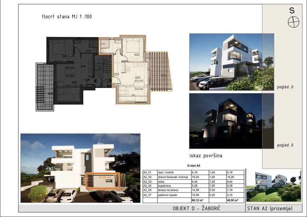žaborić - novogradnja, jednosoban stan, a2 p = 49.50 m2 - slika 6