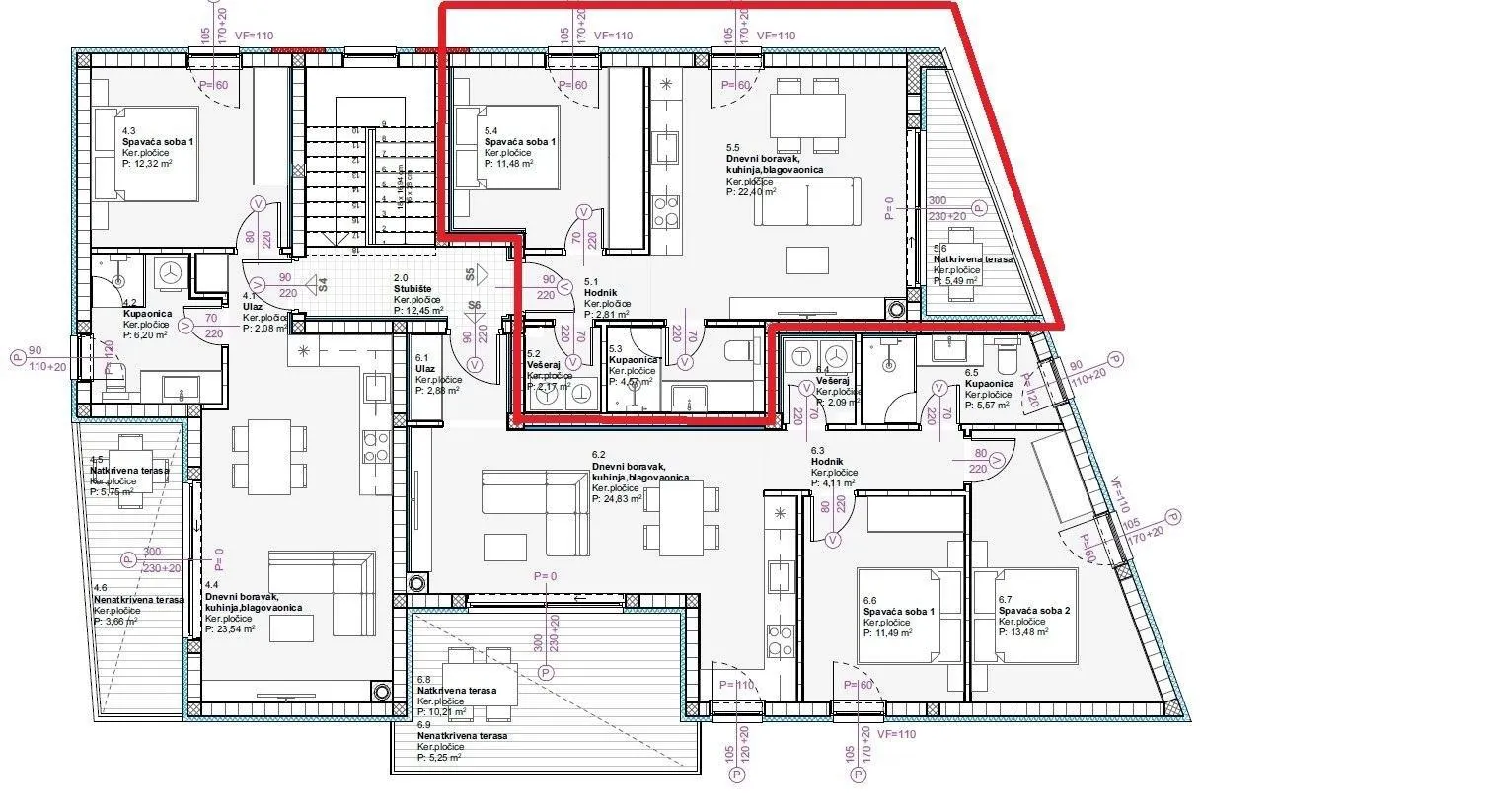vodice - novogradnja, stanovi od 48,67 do 74.41 m2 - slika 18