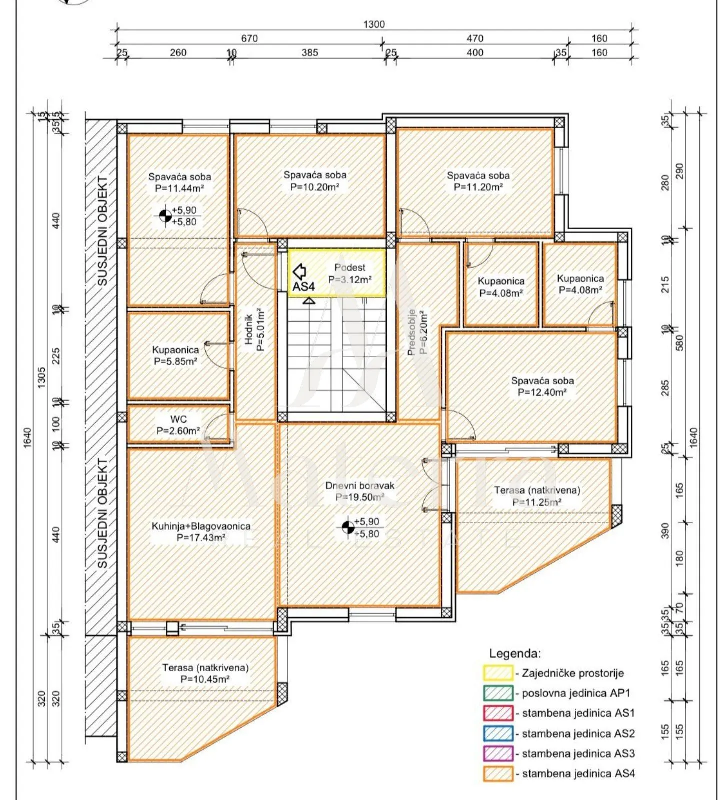 lux penthouse, površine 131,69m2, pogled na more - slika 17