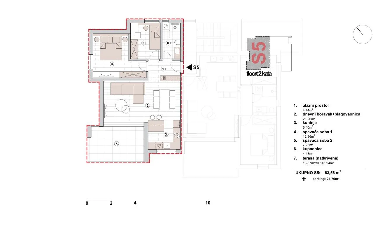 primošten, moderna novogradnja s pogledom (73,45 m² – s5) - slika 21