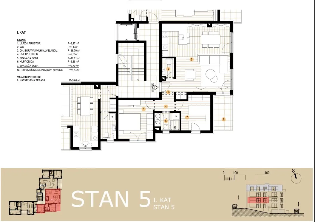 primošten - novogradnja, dvosobni stanovi od 74,66 m2 - 101,21 m2 - slika 23