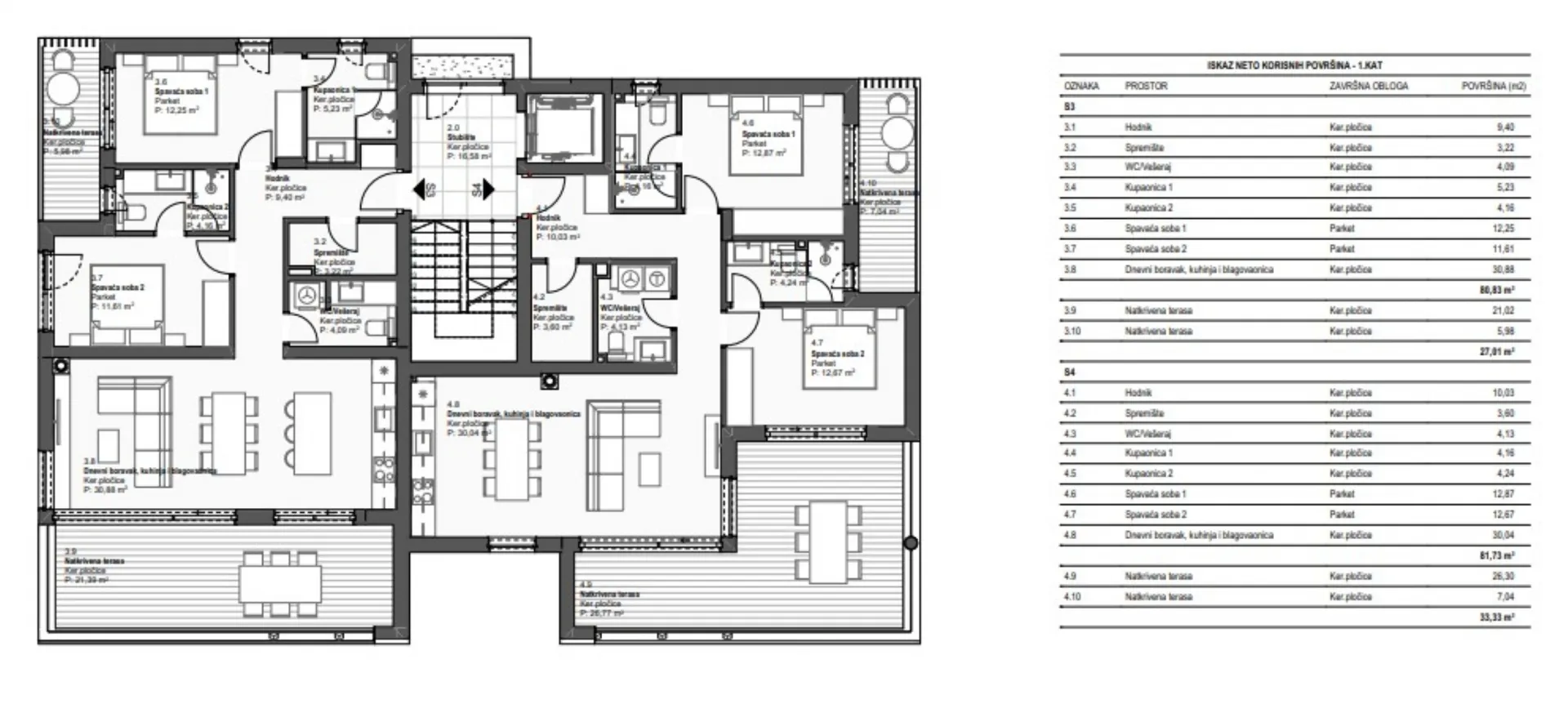 tribunj - novogradnja, 2-sobni stanovi 96,96 - 122,22 m2 - slika 10