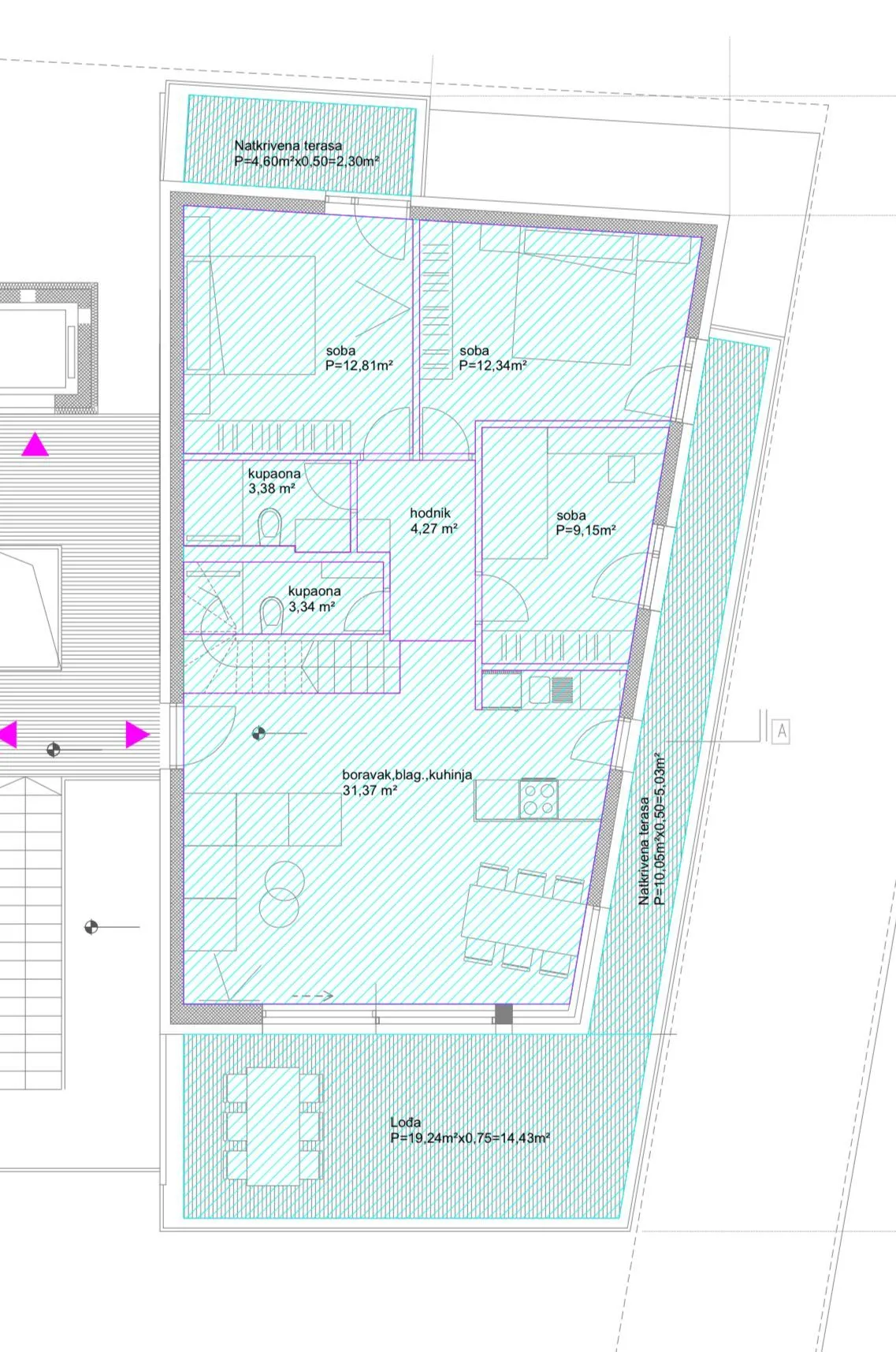 zadar, penthouse (s6), lift, garaža, p=136,53 - slika 13