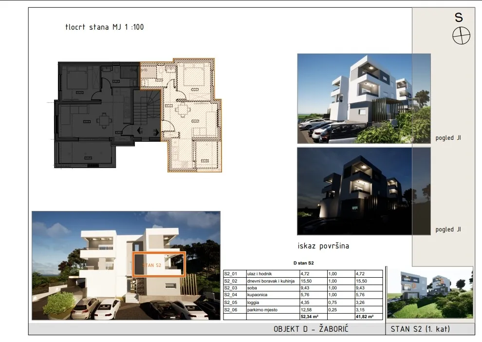 žaborić- novogradnja, stanovi od 41,82m2 - 52,17m2, - slika 9