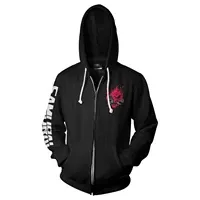 jinx cyberpunk 2077 biggest fan zip-up hoodie small black - slika 1