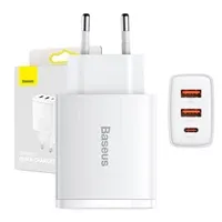 Univerzalni punjač Baseus Compact Quick Charger, 2x USB A, 1x USB C, 30W, bijeli, CCXJ-E02 - Zagreb