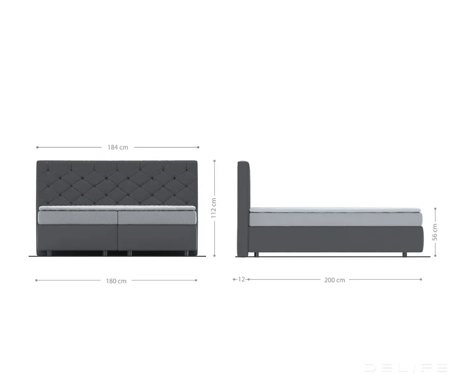box spring krevet dream-great s madracem i nadmadracem-chesterfield - slika 5