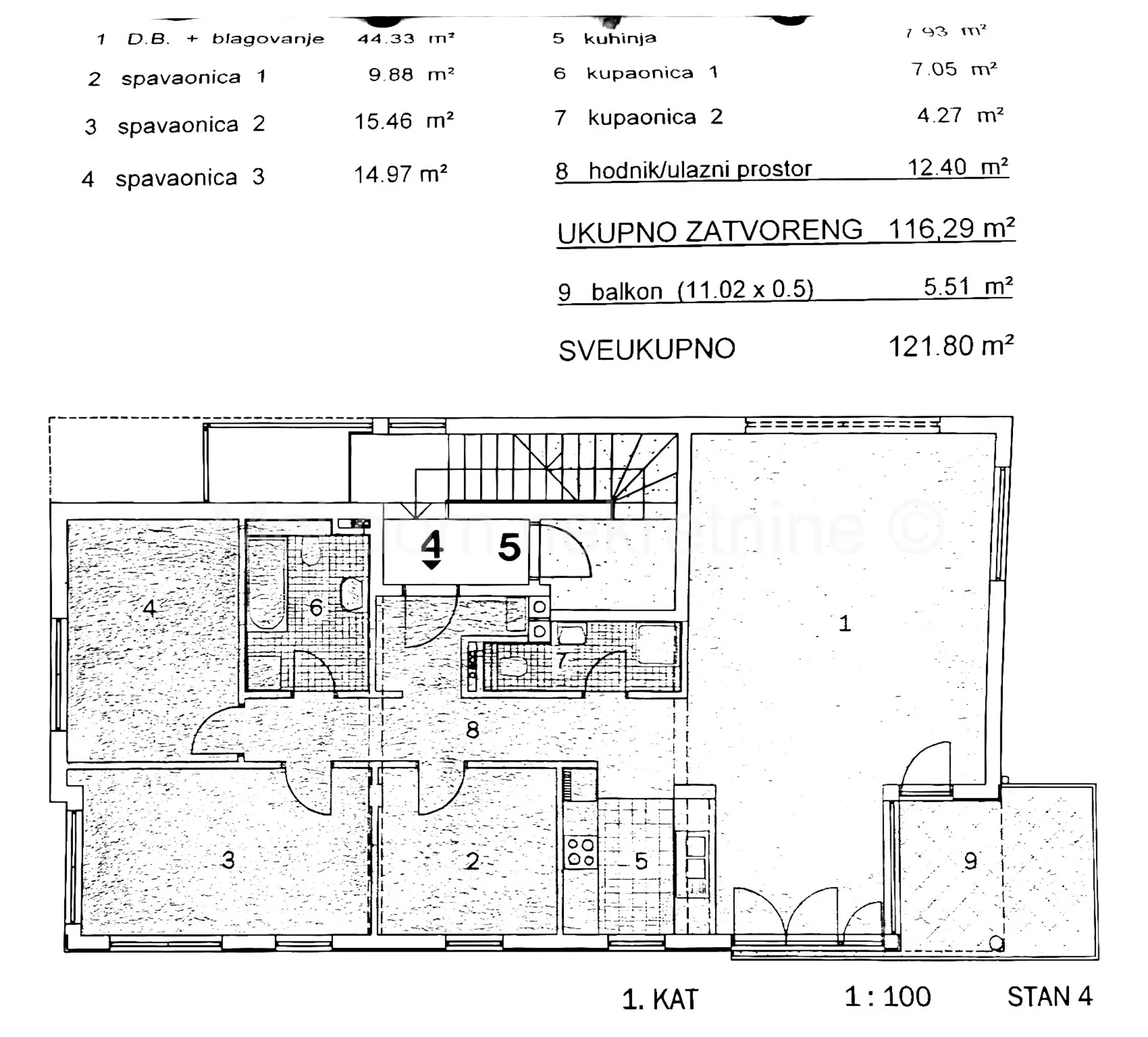 bijenik, prekrasan 4 soban stan s terasom, garaža, 2pm, nkp 132.48m2 - slika 14