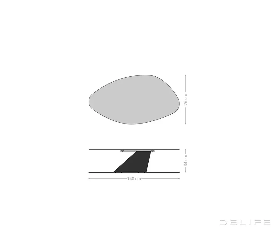 klub stolić edge 140x76cm, materijal: keramika noir desir - slika 8