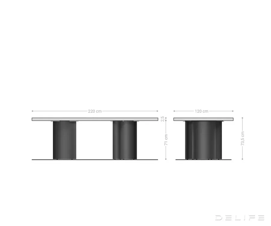 blagovaonski stol edge 220x120cm, materijal: hrast - slika 7