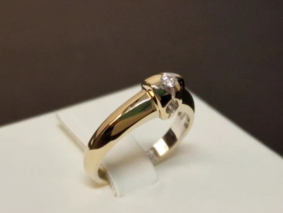 zlatni prsten s dijamantom 0.05ct 18k / r1, rate ! - slika 2