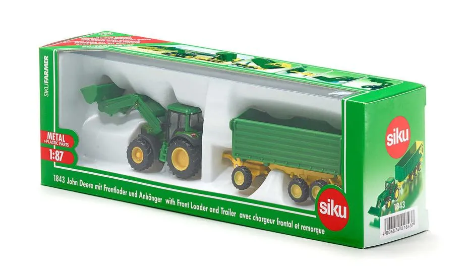 siku traktor john deere 6920s sa kašikom + prikolica - slika 2