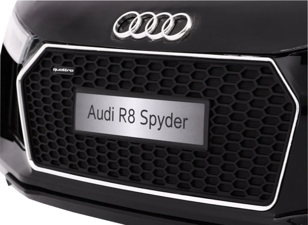 licencirani auto na akumulator audi r8 spyder rs - crni/lakirani - slika 10