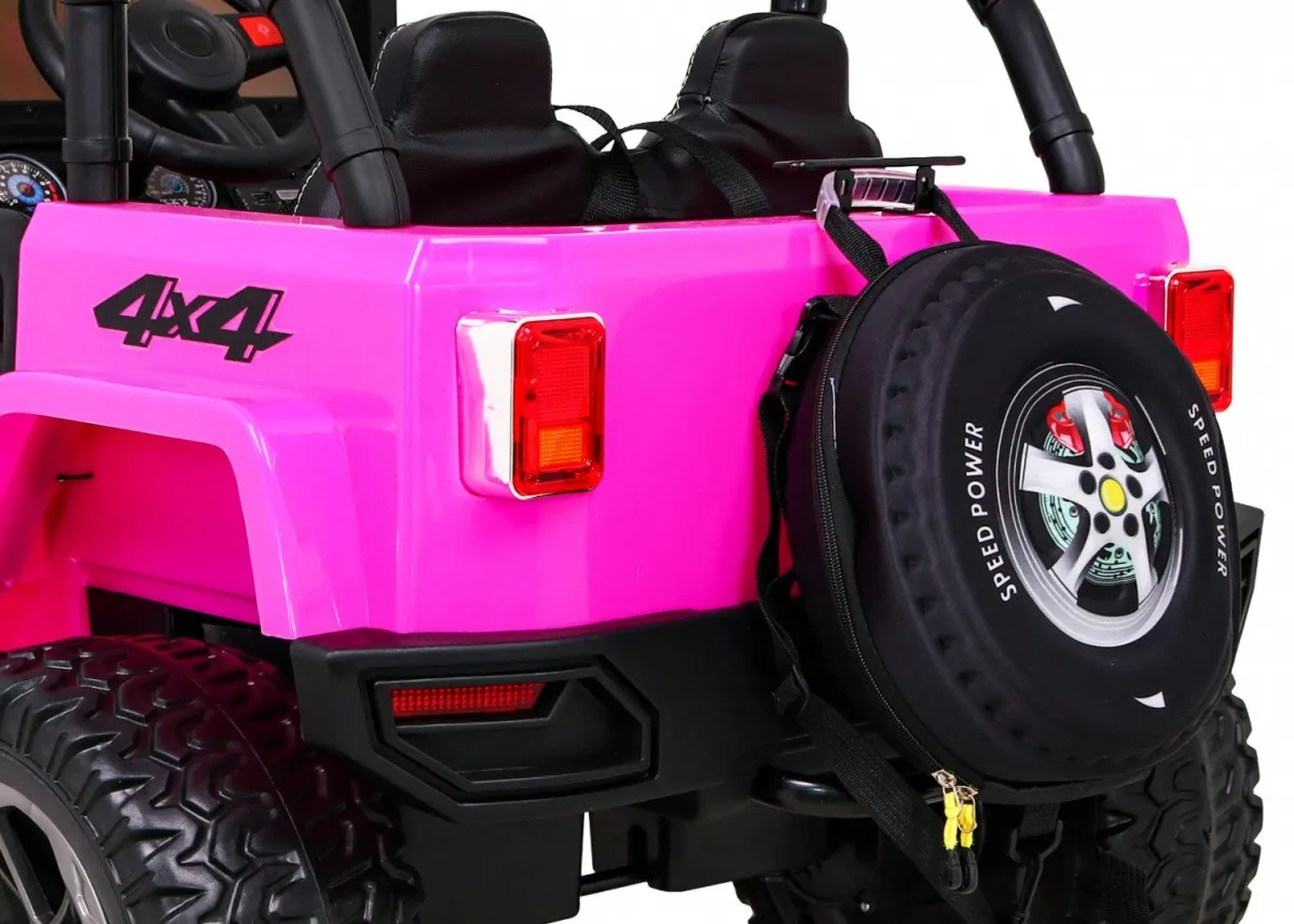 auto na akumulator monster jeep 4 x 4 - dvosjed - rozi - slika 3
