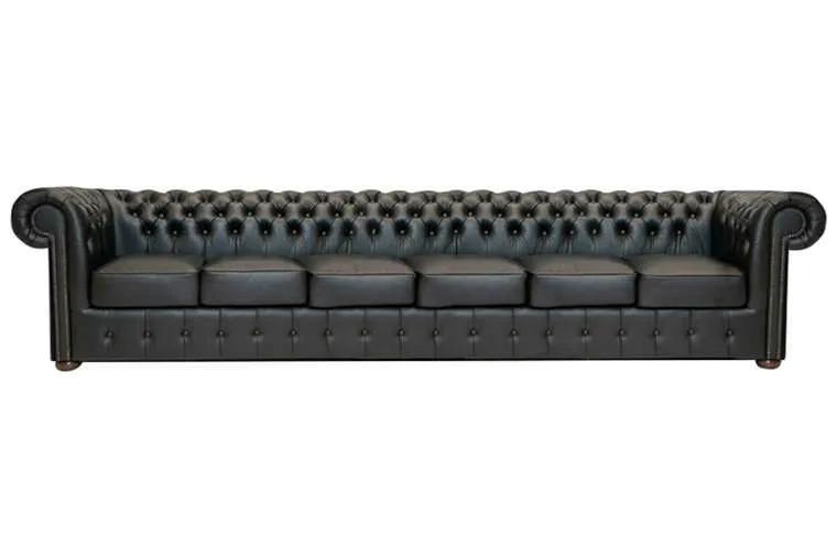 Chesterfield Garnitura Class Leather | 6-sjedišta | Shiny Black - Ježdovec, Zagreb