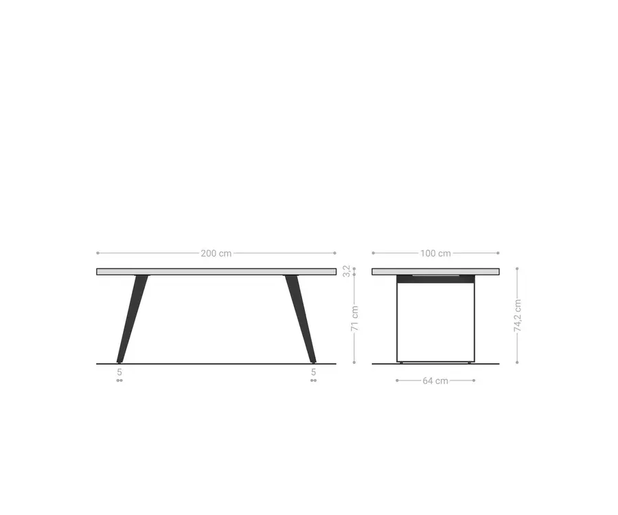 blagovaonski stol edge 200x100cm,materijal: hrast - slika 8