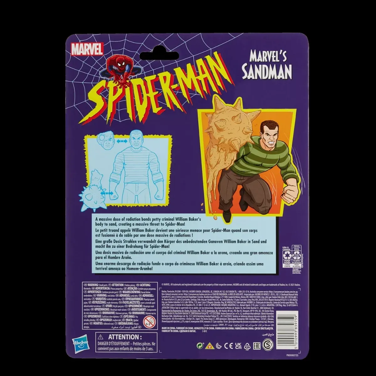 marvel legends series: spider-man – sandman figura, 15cm - slika 8