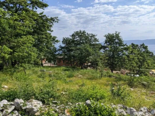 labin, zemljište s građevinskom dozvolom od 1236 m2, pogled na more - slika 5