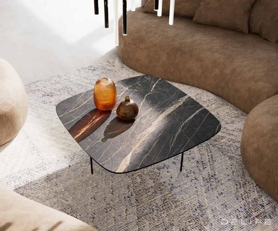 klub stolić edge boot 90x90cm, materijal: keramika laminam noir desir - slika 4