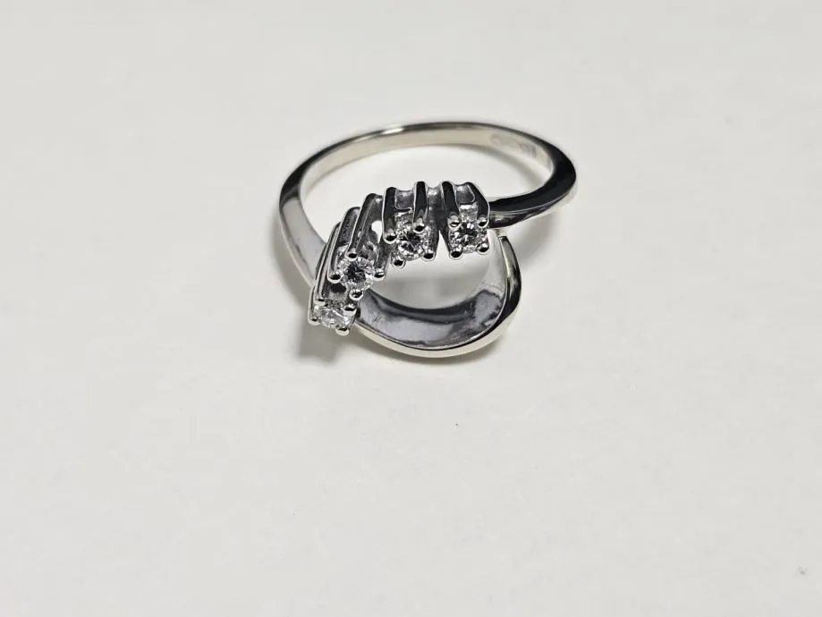 zlatni prsten s dijamantima 0.16ct 14k / r1, rate ! - slika 3