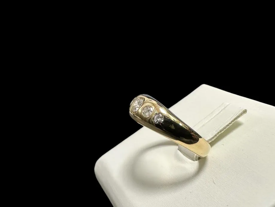 zlatni prsten s dijamantima - 0,36ct - 5,35g .585 / r1, rate !! - slika 3